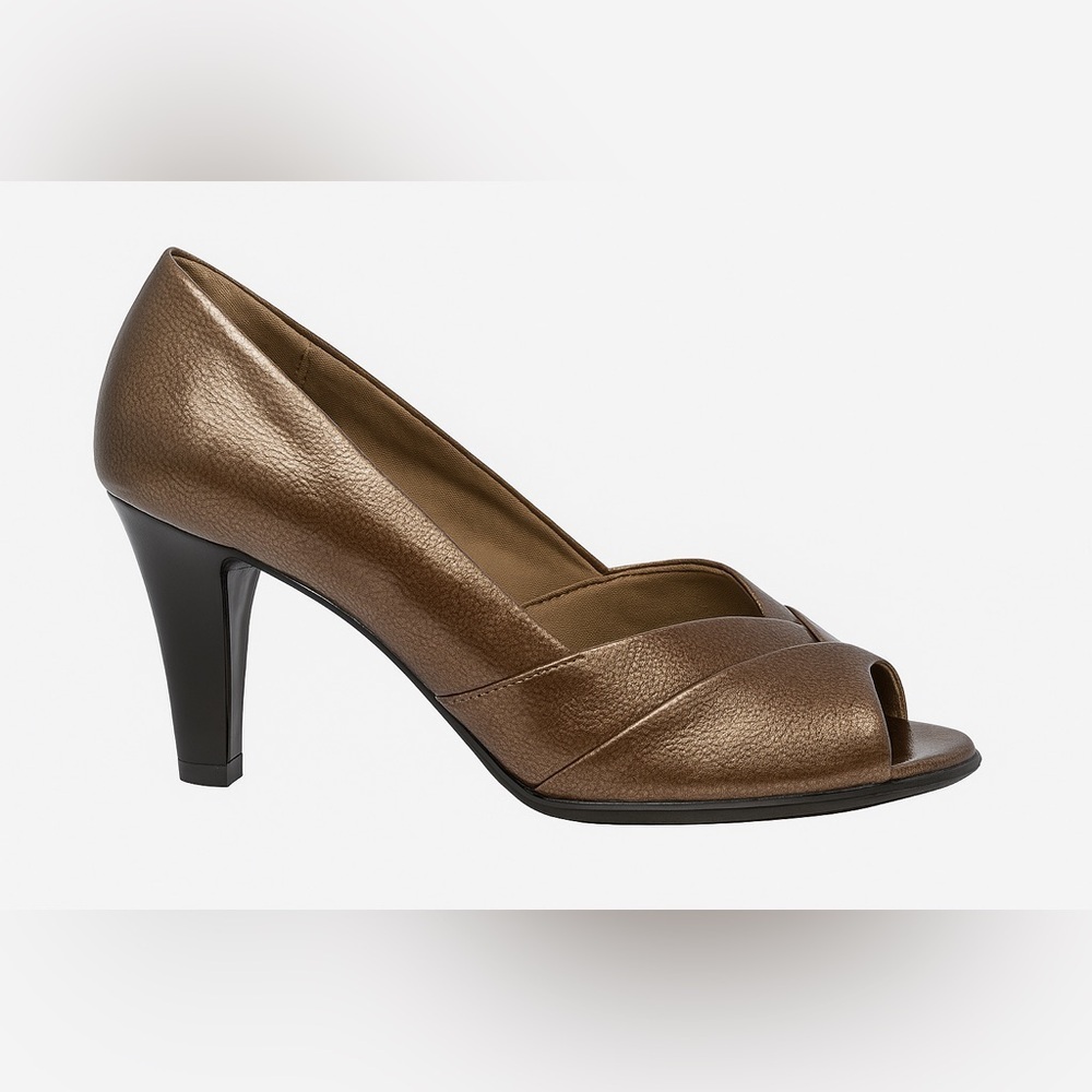 Air Supply Monroe Bronze Peep Toe Pumps | Women’s Size 8 Wide NEW No Tags